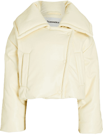 Nanushka Jamie Cropped Vegan Leather Puffer Jacket | INTERMIX®