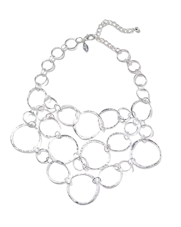 Short Silvertone Multi-Strand Link Necklace - Chico's