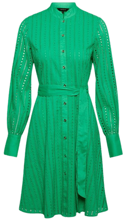 Cotton Broderie Shirt Dress | Karen Millen