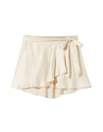 Flowing satin skirt with belt - Skirts - Woman | Bershka