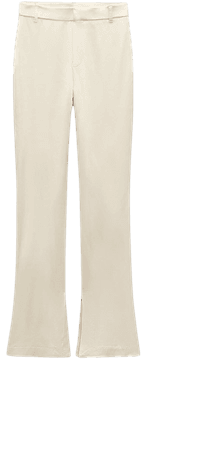 FULL LENGTH SATIN EFFECT PANTS - Ivory | ZARA United States