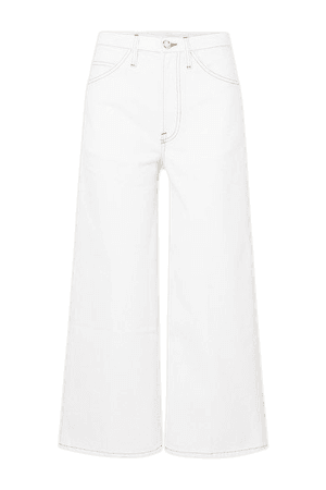 Le Italien Cropped High-rise Wide-leg Jeans - White
