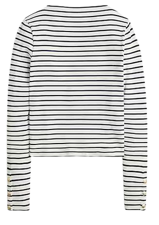 J.Crew: Vintage Rib Split-neck T-shirt With Buttons In Stripe For Women