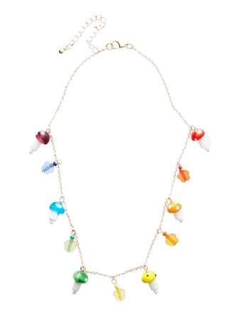 Thorn & Fable Rainbow Mushroom Necklace | Hot Topic