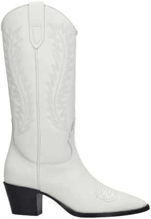 Paris Texas Texan Boots In White Leather