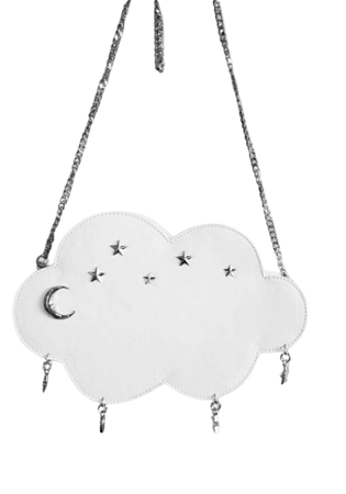 white and silver cloud bag