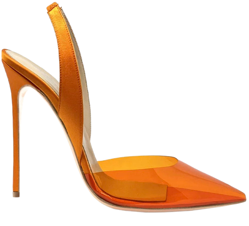 orange clear heels