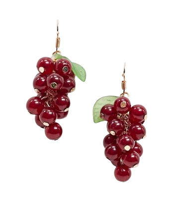 Monki Blanca grape earrings in red | ASOS
