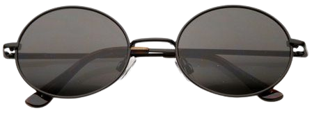 *clipped by @luci-her* Classic Lightweight Slim Arms Neutral Colored Flat Lens Oval Sunglasses 50mm (Black / Black)
