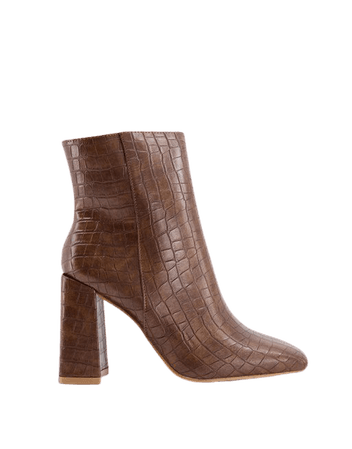 Glamorous Wide Fit clean boot with square toe in brown | ASOS