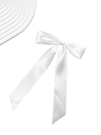 1pc Ladies' Solid Color Long Ribbon & Bow Soft Hair Clip, Suitable For Daily Wear | SHEIN USA