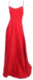 1990s Tadashi Red Corset Top Evening Gown