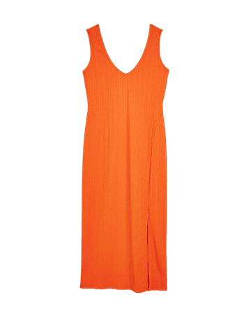 Orange bodycon midi dress | River Island
