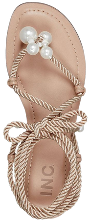 I.N.C. International Concepts Jerzi Rope Lace-Up Sandals, Created For Macy's - Macy's