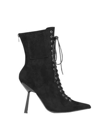 Lace Up Pointed Toe Ankle Boots - Cider
