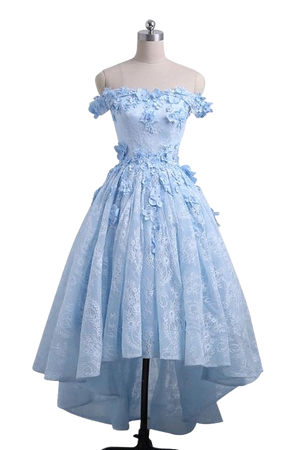 Luulla Elegant Light Blue Off Shoulder Prom Dress, A Line Formal Homecoming Dress, 2018 Prom Dresses $139.00