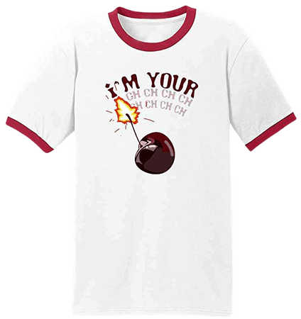 Amazon.com: Pop Threads Im Your Cherry Bomb White/Red L Graphic Tee Ringer T-Shirt: Clothing