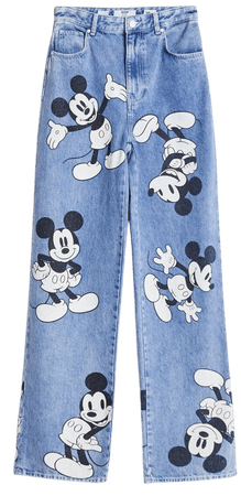 Mickey Mouse ’90s jeans - Denim - Woman | Bershka