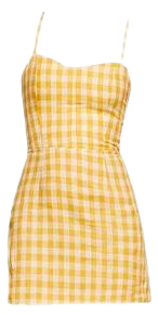 Yellow Gingham Mini Dress