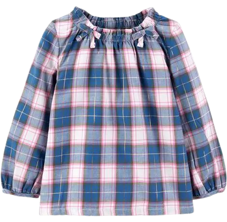 Toddler Girl Plaid Twill Flannel Top | Carters.com