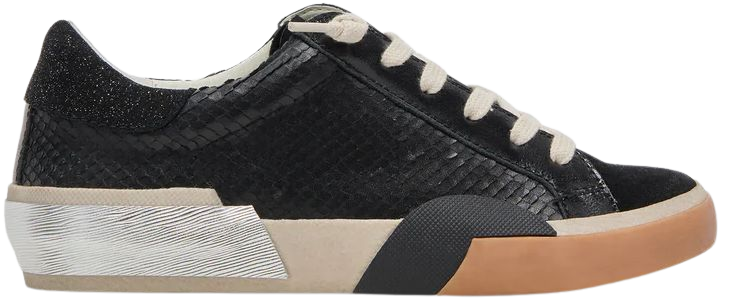 ZINA SNEAKERS ONYX EMBOSSED LEATHER – Dolce Vita