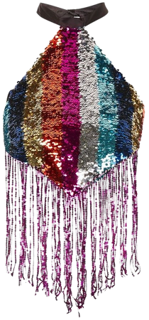 Festival Rainbow Sequin Halter Neck Top | Topshop