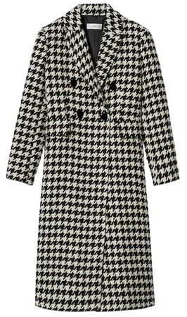 Houndstooth wool-blend coat - Women | Mango USA