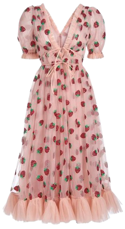 luethbiezx Women Strawberry Printed Sequin Embroidered Mesh Dress V-neck Party Dress - Walmart.com