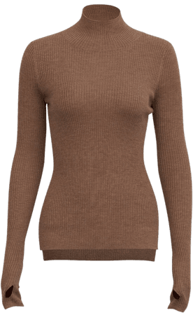 Ribbed Mockneck Knitted Cashmere Sweater | Creative Sweater | Lattelier Store