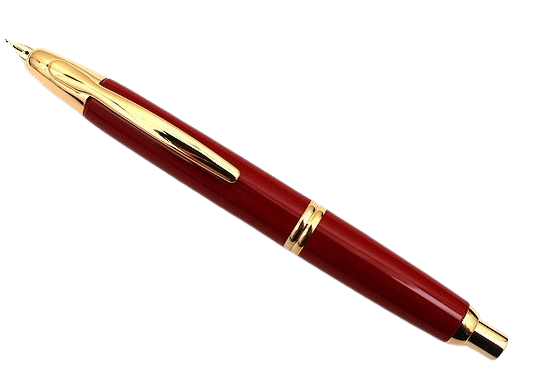 Pilot Vanishing Point Fountain Pen - Red with Gold Trim