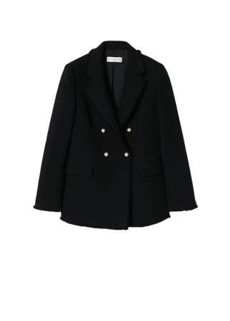 Buttons tweed blazer - Women | Mango USA