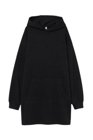 Hooded Sweatshirt Dress - Black - Ladies | H&M US
