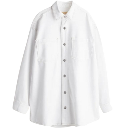 Feather Soft Denim Shirt - White - Ladies | H&M US