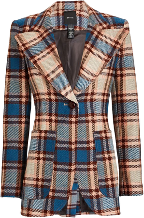 Smythe Birkin Plaid Wool Blazer In Multi | INTERMIX®