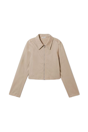 Regular Fit Cotton Jacket - Dusty Beige - Monki WW