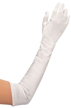 Long White Satin Lycra Gloves | Costume Craze
