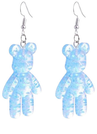 Glitter Bear Dangle Earrings Resin Decora Fairy Kei | Kawaii Babe