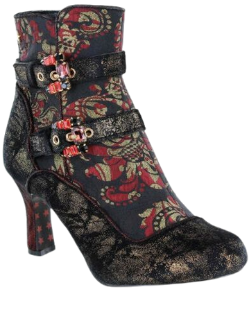 Joe Browns Victoria Black Ruby Red Brocade Gothic Steampunk Victorian LARP Boots | eBay