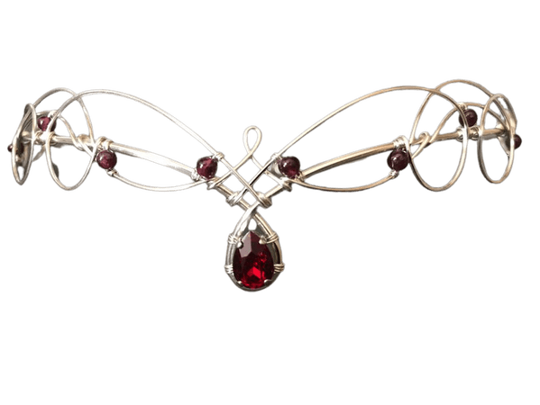 Tiara Circlet Garnet and Red Crystal Medieval Crown | Etsy