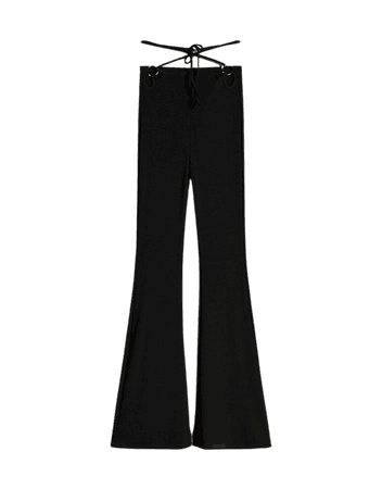 Flared pants with ring detail - New - Woman | Bershka