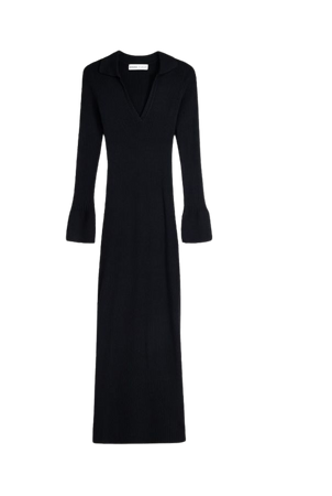 Midi dress with long sleeves and polo collar - Dresses - Women | Bershka