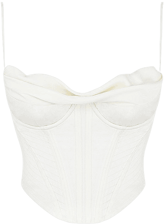 Clothing : Tops : 'Bea' Ivory Satin Draped Corset