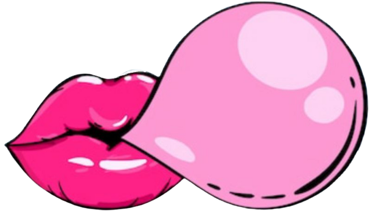 #bubblegum #pink #bubble #gum - Lips Pop Art Bubble Gum , Free Transparent Clipart - ClipartKey