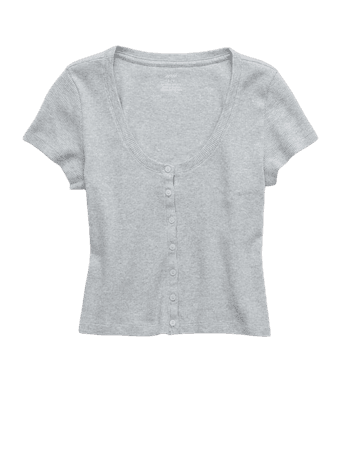 Aerie Ribbed Button Up Baby T-Shirt