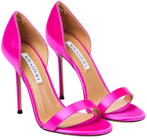 Uptown Satin Sandals in Pink - Aquazzura | Mytheresa
