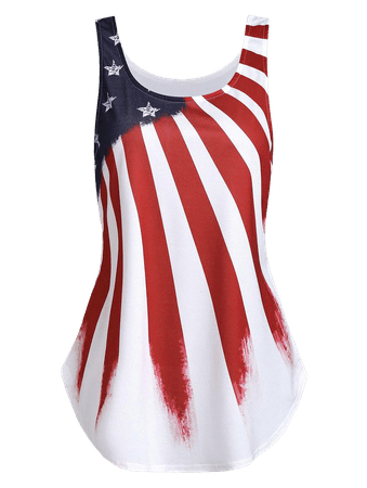 [43% OFF] Flare American Flag Print Tank Top | Rosegal