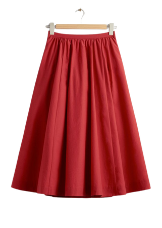 A-Line Midi Skirt - Red - & Other Stories WW