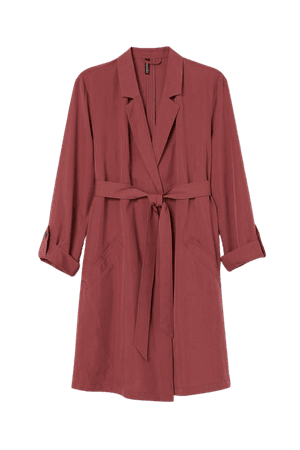 H&M+ Modal-blend Trenchcoat - Rust red - Ladies | H&M US