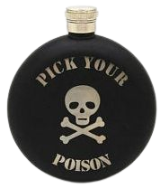 alcohol flask goth edgy witch dark black round