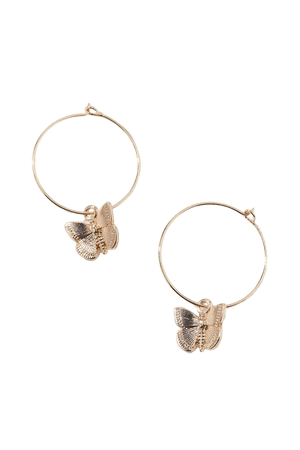 Butterfly Charm Hoop Earring | Urban Outfitters